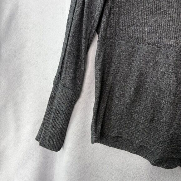 We the Free Londontown Thermal Top Women's Medium Gray Off Shoulder Long Sleeve - Picture 5 of 8